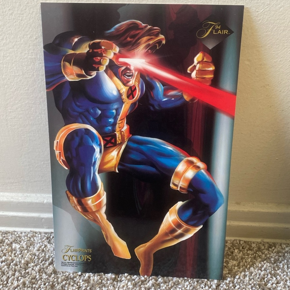 1994 FLAIR PRINTS "CYCLOPS" MARVEL COMIC OVERSIZED CARD